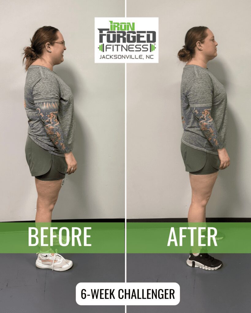 Before and after fitness challenge comparison.