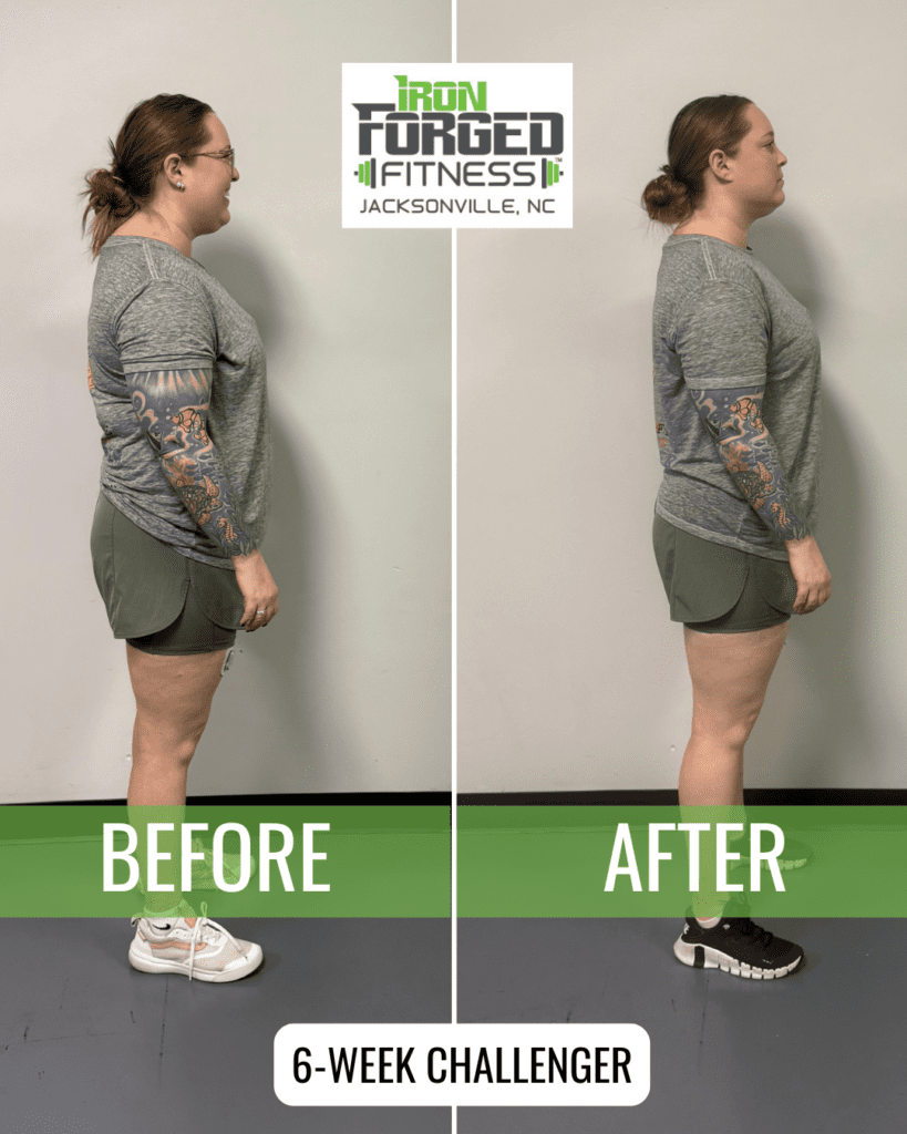 Before and after fitness challenge comparison.