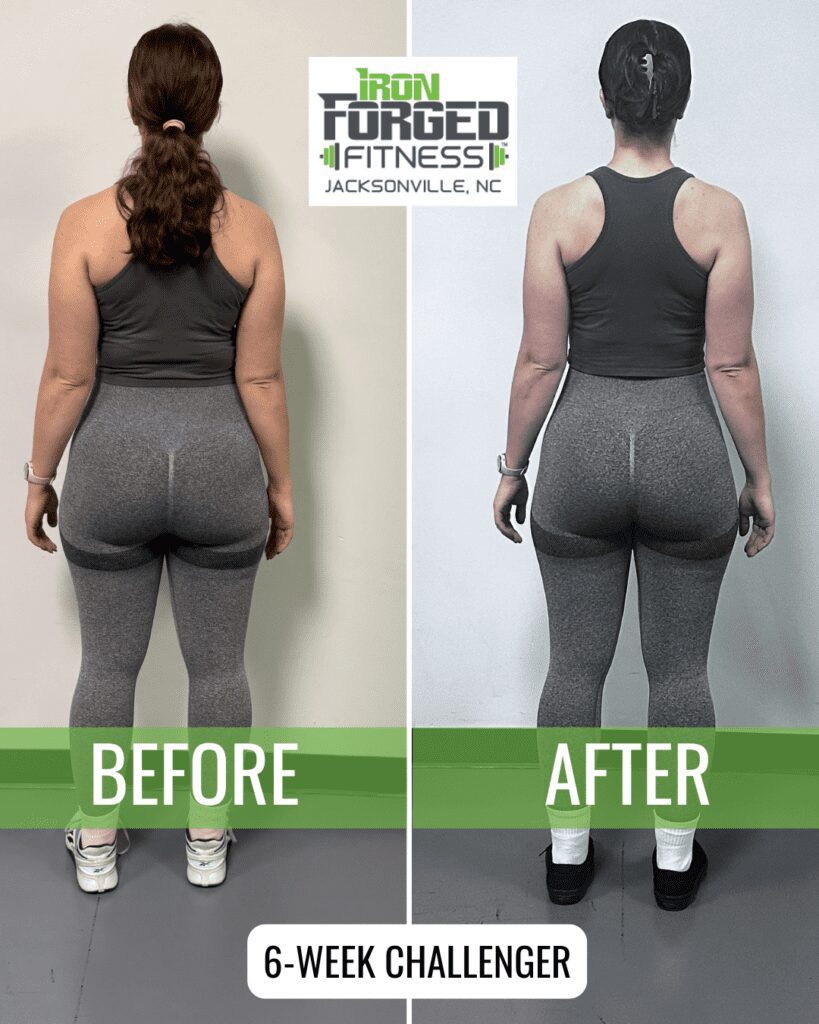Before and after fitness challenge results.
