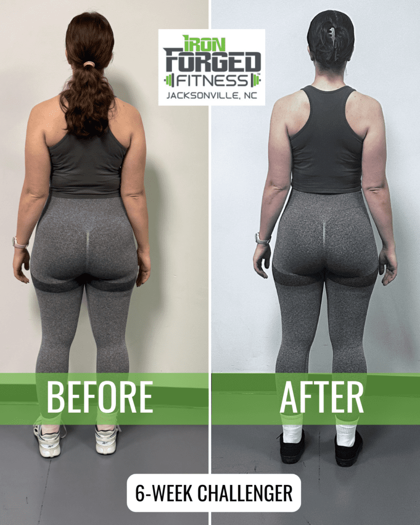 Before and after fitness challenge results.