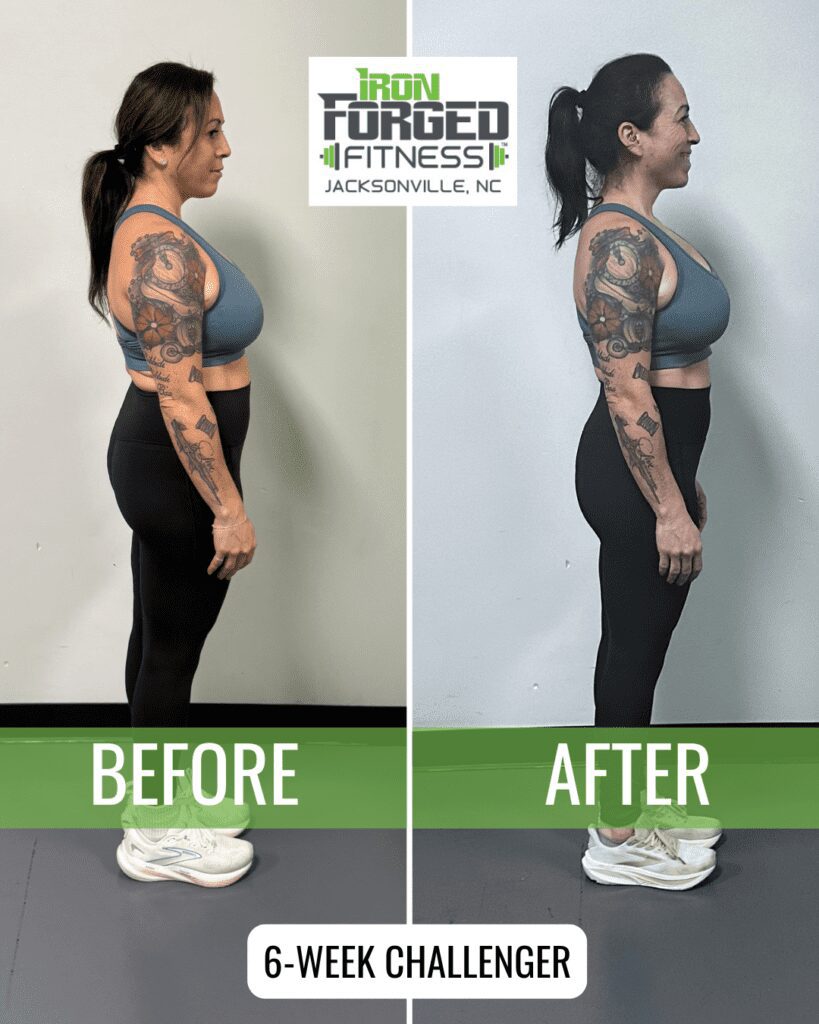 Tattooed woman side profile improvement